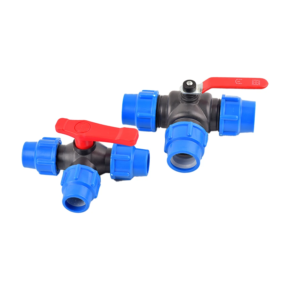 20/25/32/40/50mm PVC PE Tube Tap Water Splitter Plastic Quick Valve Connector Garden Farm Irrigation Water Pipe Fittings