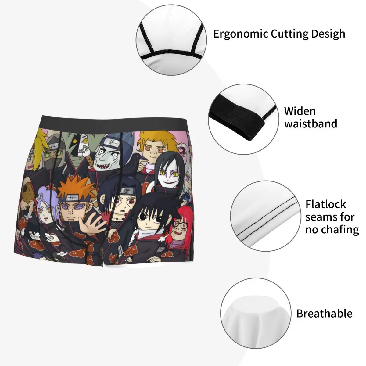 Personnalisé mâle mode n-narutoes s-asukes dessin animé Manga sous-vêtements Boxer slips respirant Shorts culottes caleçons