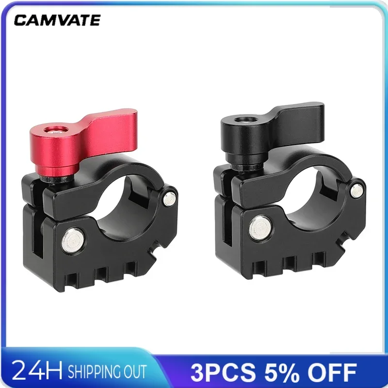 CAMVATE 19Mm Rod Clamp กับ Anti-Twist 1/4 "-20 Mount & ARRI สไตล์3/8-16อุปกรณ์เสริมสำหรับ19มม.ระบบ