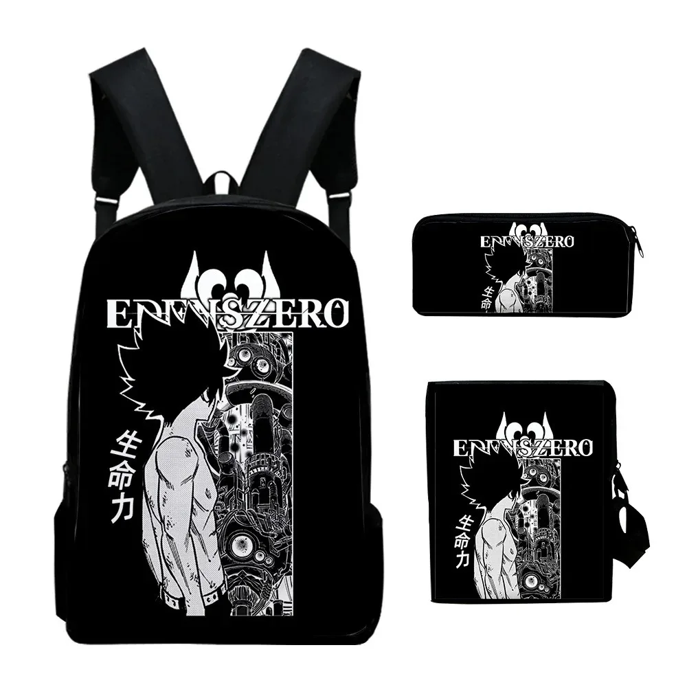 Harajuku Student School Bags, 3D Print, Cool Edens, zero, Laptop Backpack, Backpack, Tilt Shoulder Bag, Pencil Case, 3Pcs Set