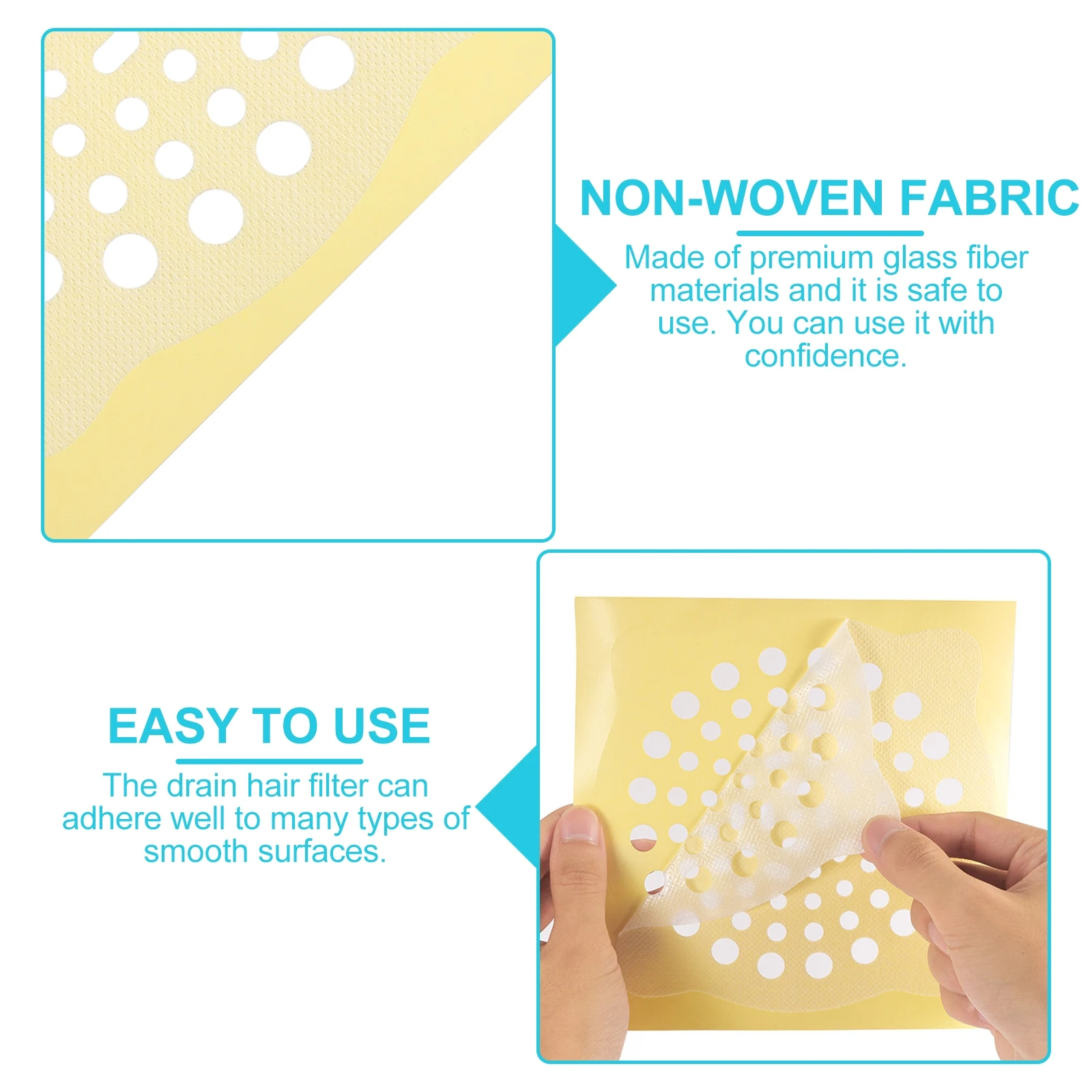 

50pcs Floor Drain Filtering Screen Disposable Hair Catcher Stickers Hygienic Quick Replacement Adhesive Drain Stickers For