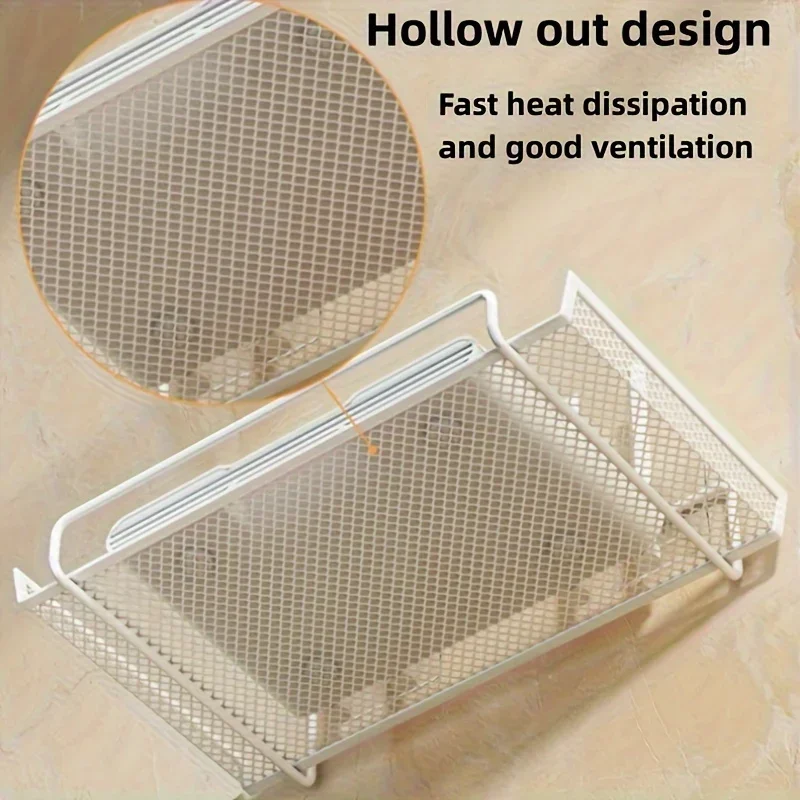 Stainless Steel Router Shelf No Drill WiFi Wall-Mounted Router Storage Organizer Home Bathroom Kitchen Shelf Home accessories view 5