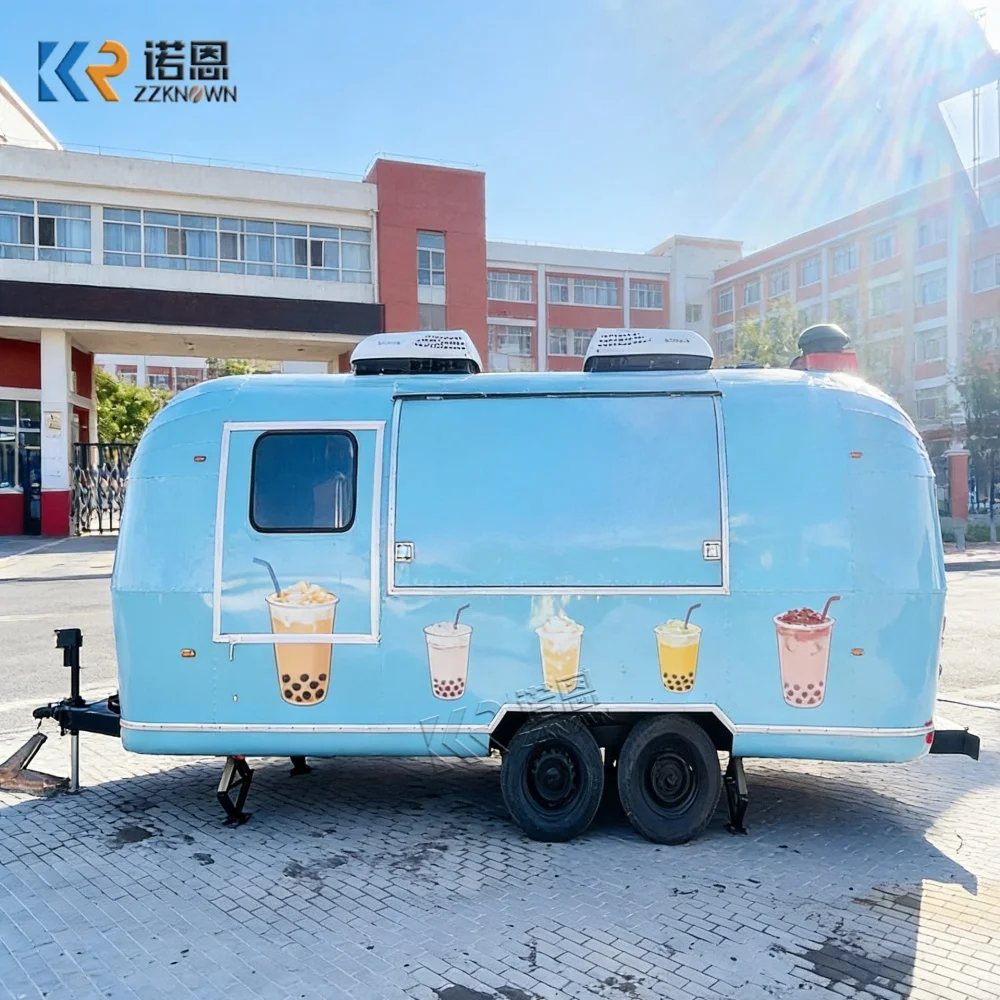 Food truck Mobile Food Catering Trailer Fully Equipped Outdoor Mobile Food truck Ice Cream Coffee Carts with COC EU standard