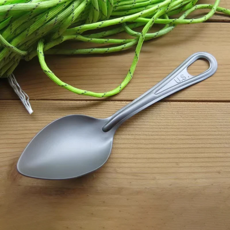 Pure Titanium Camping Louça Estilo Militar Talheres Piquenique Talheres Colher Faca Garfo Eua Ta2 ao ar Livre Viagens Caminhadas Ta2