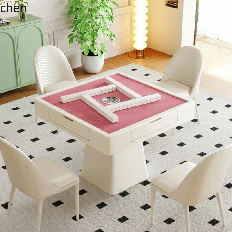 cream style mahjong table and dining table dual-purpose integrated living room multi-function new automatic  with cover