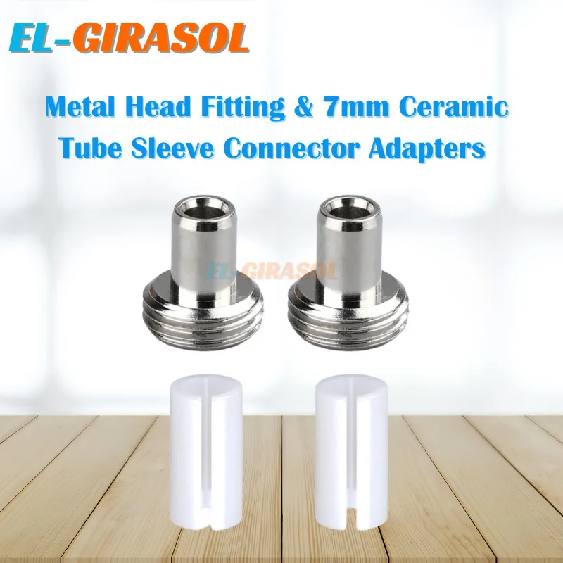 6Pcs Ceramic Tube Sleeves And 6Pcs Metal Head Connector Adapters For Fiber Optic Visual Fault Locator