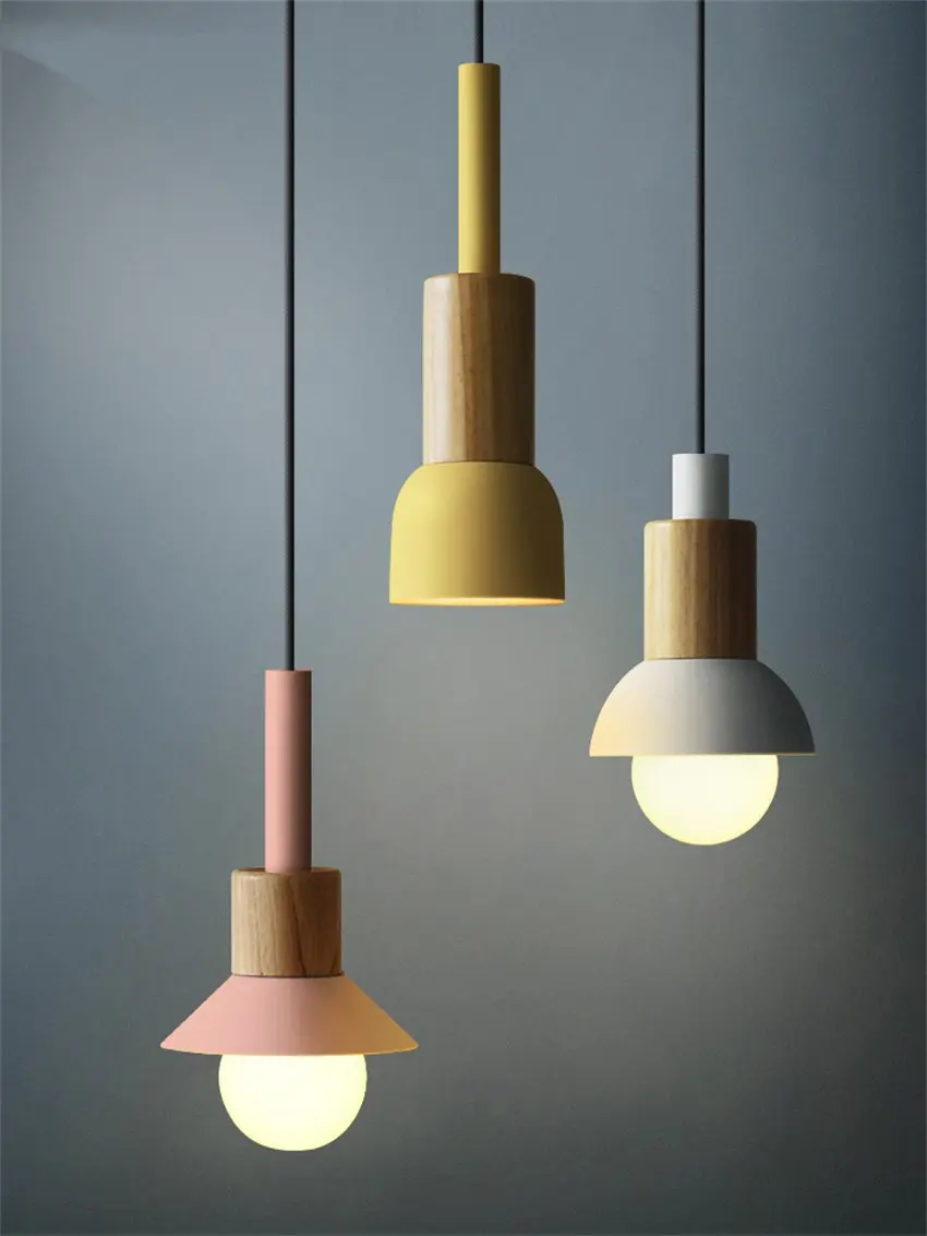 أضواء قلادة بخياطة هندسية معدنية بلون إسكندنافي لغرفة النوم الحديثة بجانب السرير ورأس واحد لغرفة الطعام تركيبات مصابيح معلقة صغيرة