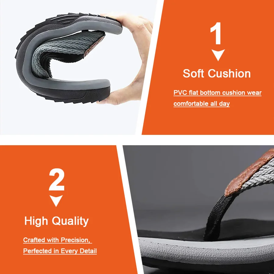 Men's Flip Flops Summer Beach Flip Flops Men's Fashionable Breathable Casual Men's Beach Slippers Summer Outdoor