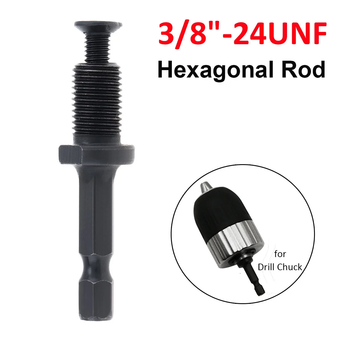 1/2 -20UNF 3/8-24UNF Connecting Rod Adapter Square Round Hexagon Hex Screw Shank Drilling Bit Extension for Electric Drill Chuck