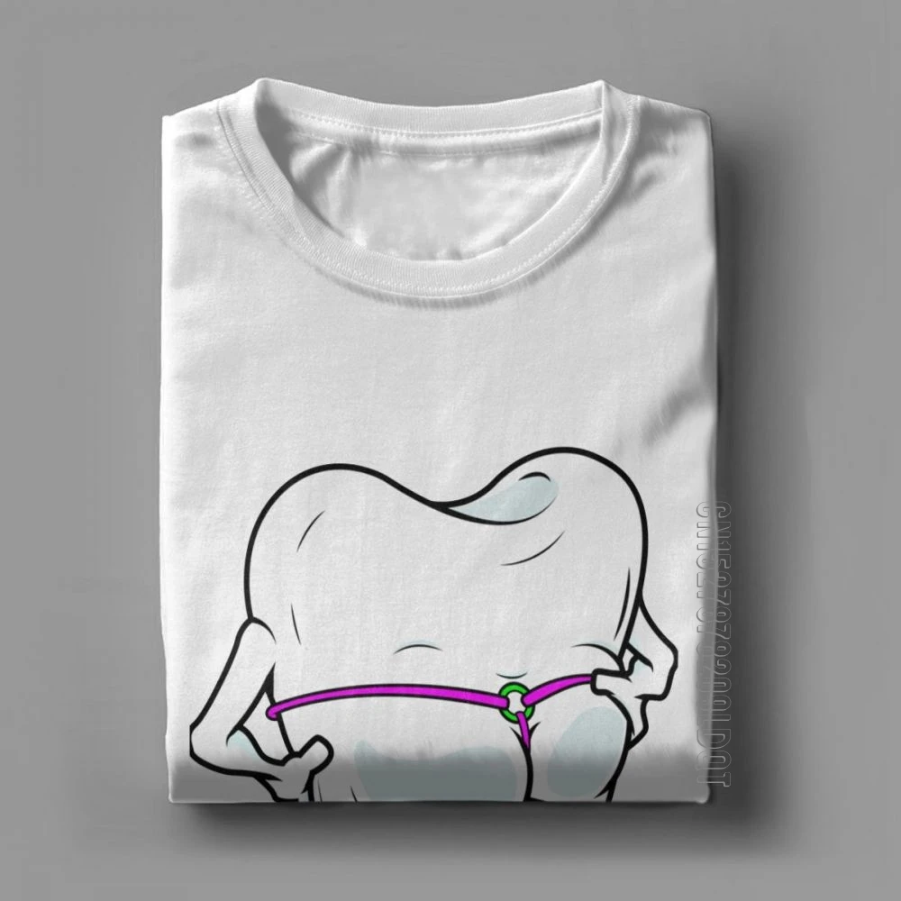 Dental Floss Hygienist T Shirts For Men Teeth Dentist Summer Clothes Male Tshirt Funny T-Shirt O-Neck Cotton Basic Tees Tops