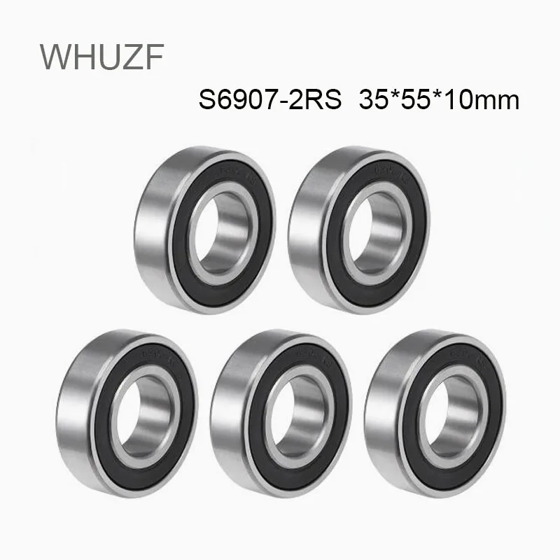 

WHUZF S6907RS Bearing 35*55*10 mm ( 1/2PCS ) ABEC-3 S6907-2RS RS S6907 440C Stainless Steel S6907RS Deep Groove Ball Bearings