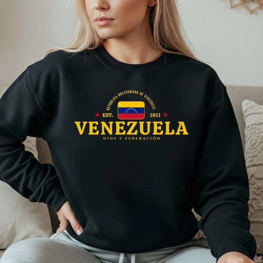 ‌Venezuela Crewneck Sweatshirt Caracas Flag Pullover Venezuelan Pride Apparel Heritage Clothing Men Women Unisex Soft Streetwear