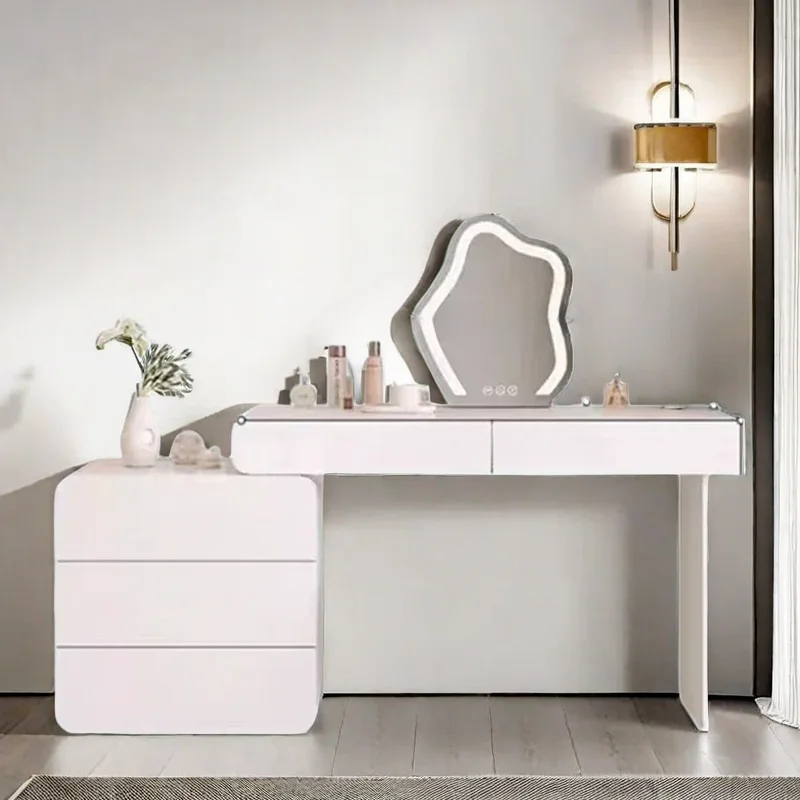 

Toiletries Luxury Makeup Bedroom Storage Cabinet Furniture Nordic Vanity Table Glass Children's Cajonera Dressing Girl Modern