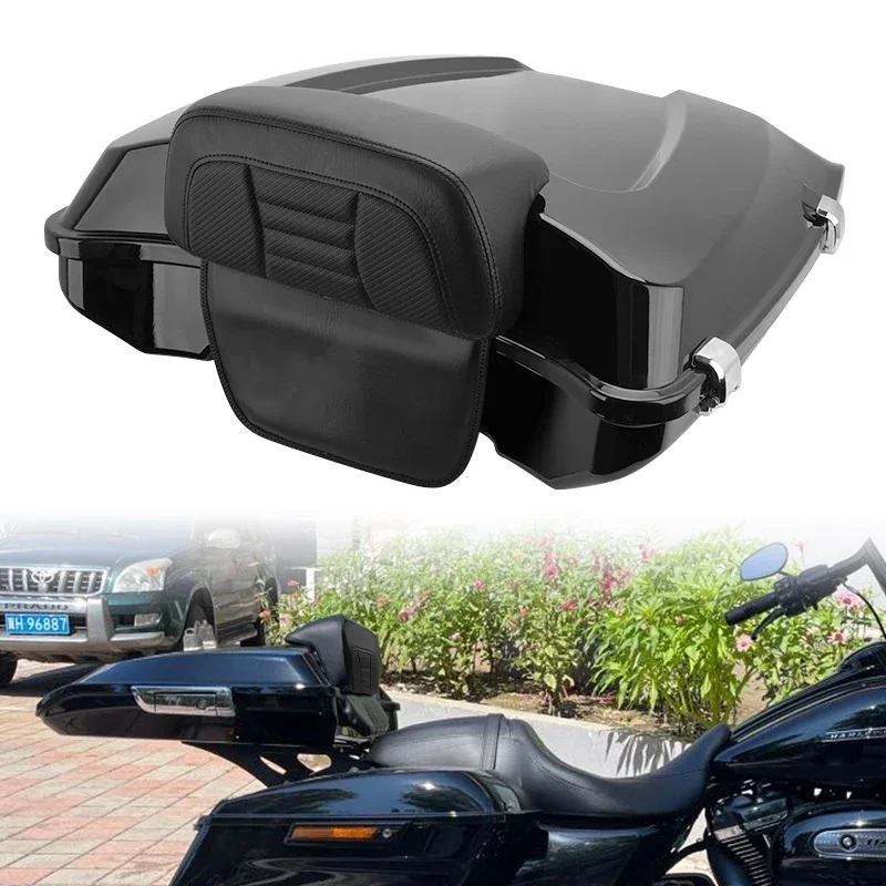 

Motorcycle Razor Pack Trunk with Latch Backrest for Harley Touring Electra Street Glide Ultra Classic Road King 1997-up