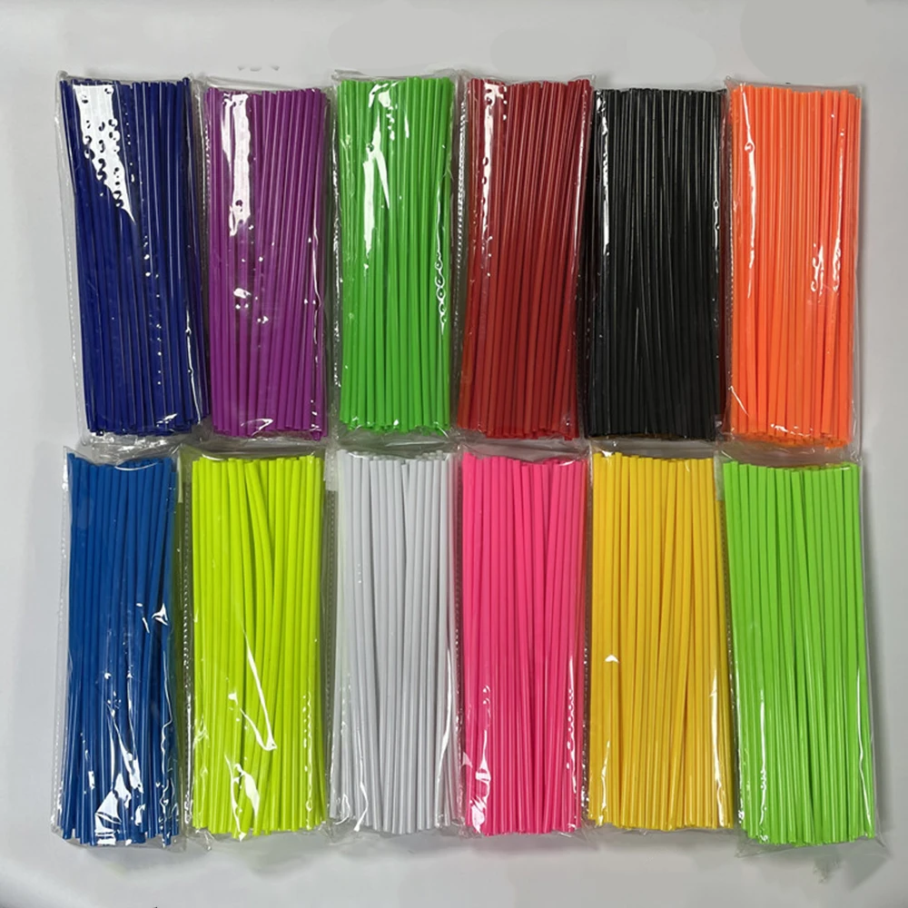 36pcs 17/24mm Universal Motorcycle Dirt Bike Wheel Rim Cover Spoke Skins Wrap Tubes Motocross Wire Wheels Color Spoke Sleeve