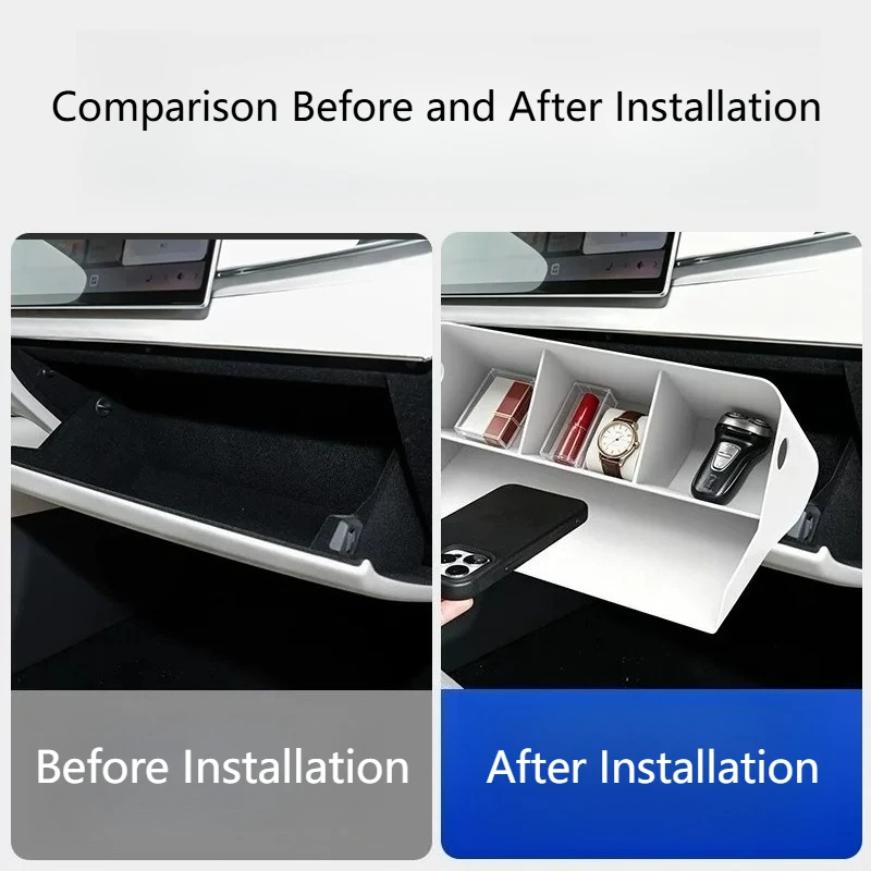 For ZEEKR 8X Passenger Storage Box Divider Organizer Center Console Silicone Mat Precise Fit Non Slip Durable Interior Mod Parts
