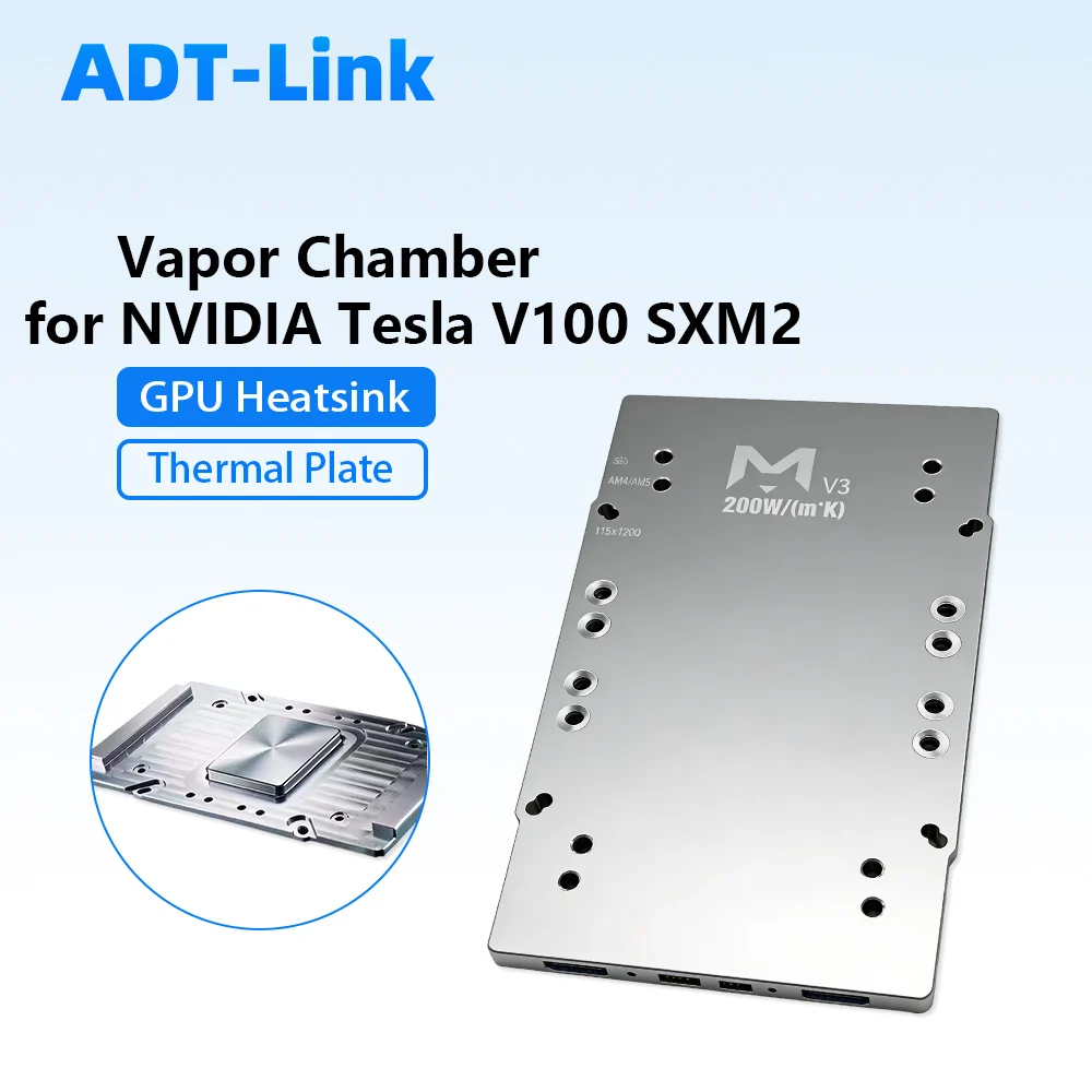 ADT-Link do NVIDIA Tesla V100 SXM2, rura cieplna, komora parowa, radiator, płytka termoprzewodząca GPU, adapter do rozpraszania ciepła — zdjęcie produktu 2
