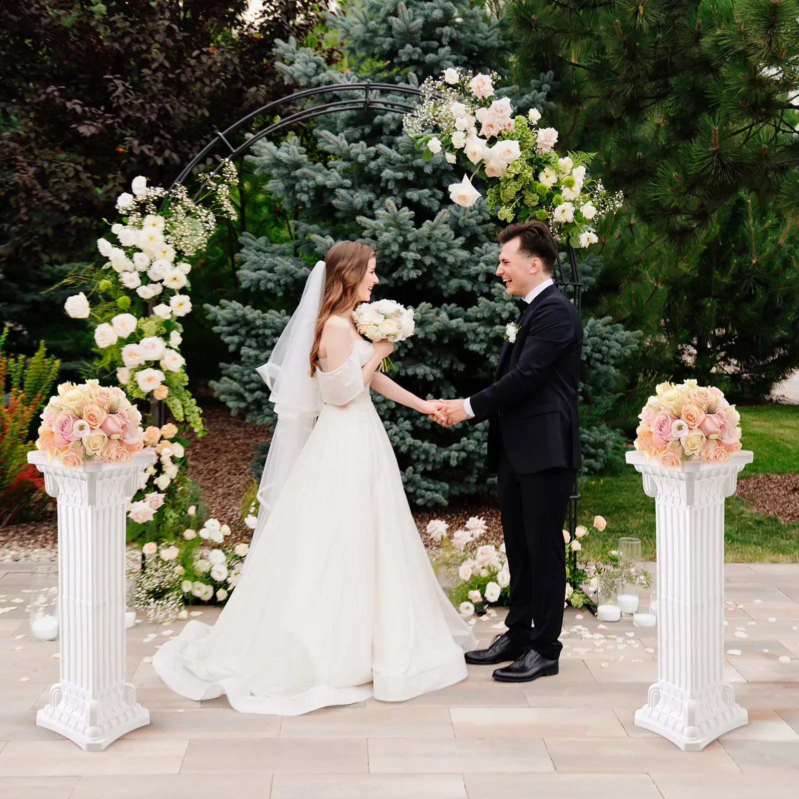 

Roman Column Pillar Statue Style Column Plastic flower Pillar Decor Pillar multiuse Photo Prop Wedding Parties Decor