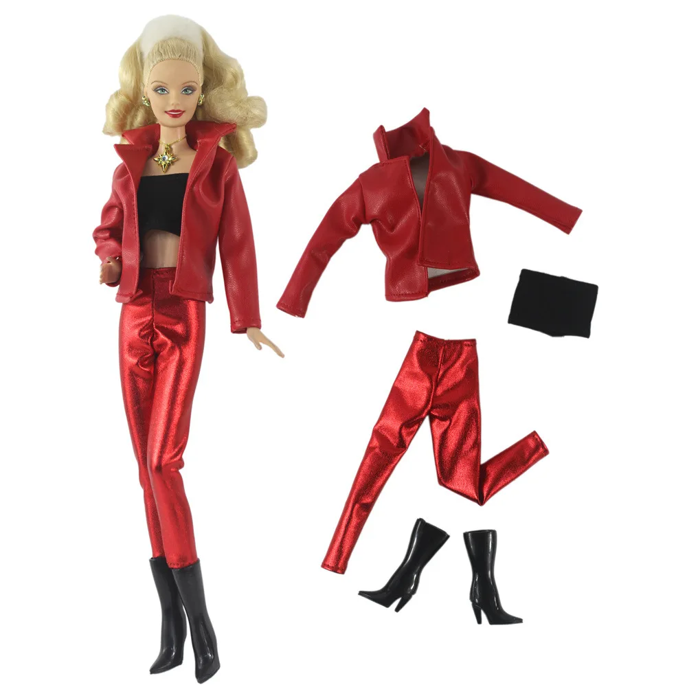 Fashion Slim Cut Jacket Trousers Boots Outfits for Barbie Blyth 1/6 30cm MH CD FR SD Kurhn BJD Doll Clothes Accessories Girl Toy