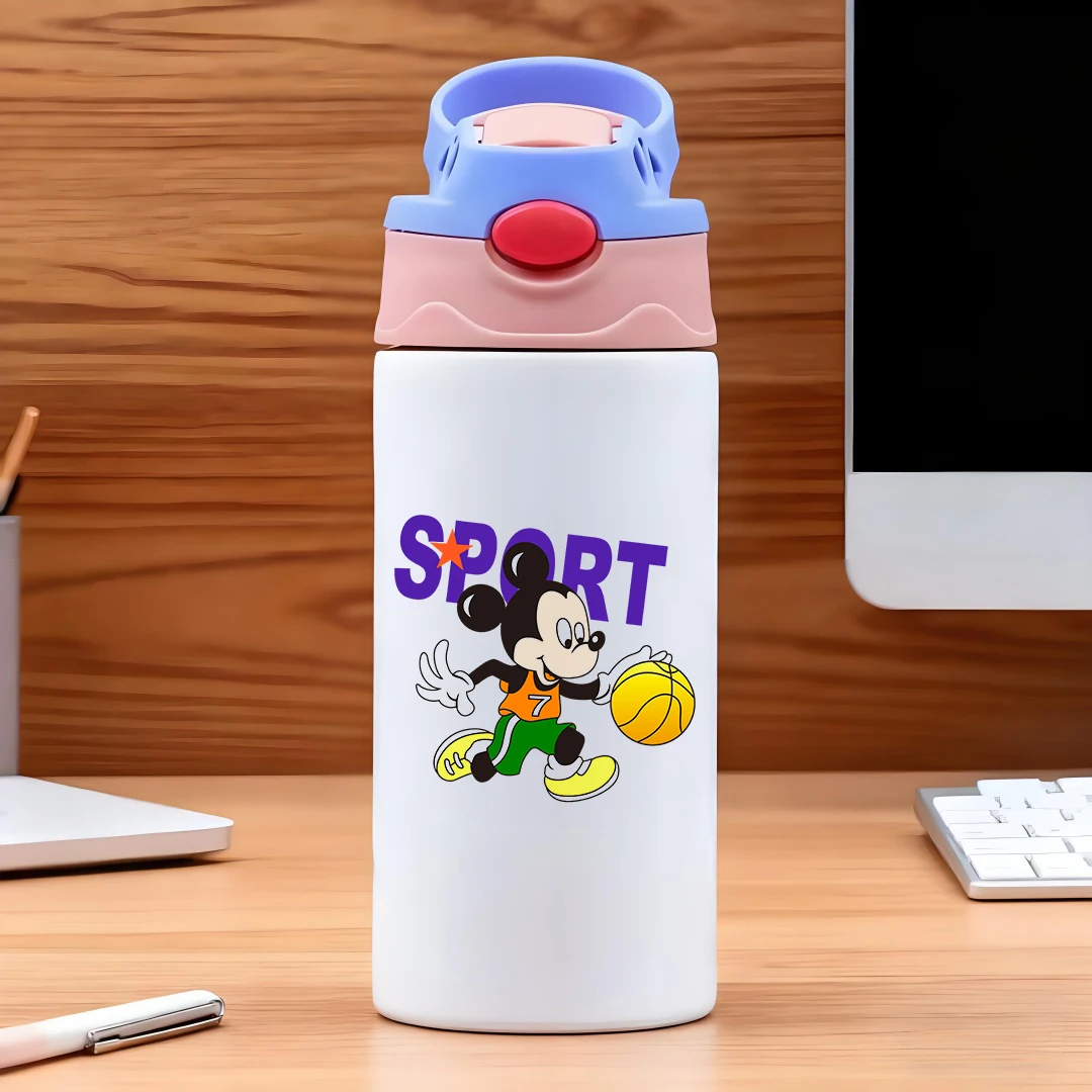 

Disney Classic Mickey Mouse Basketball Cartoon Pattern 304 Stainless Steel Cartoon Straw Cup Children's Water Cup New Year Gift