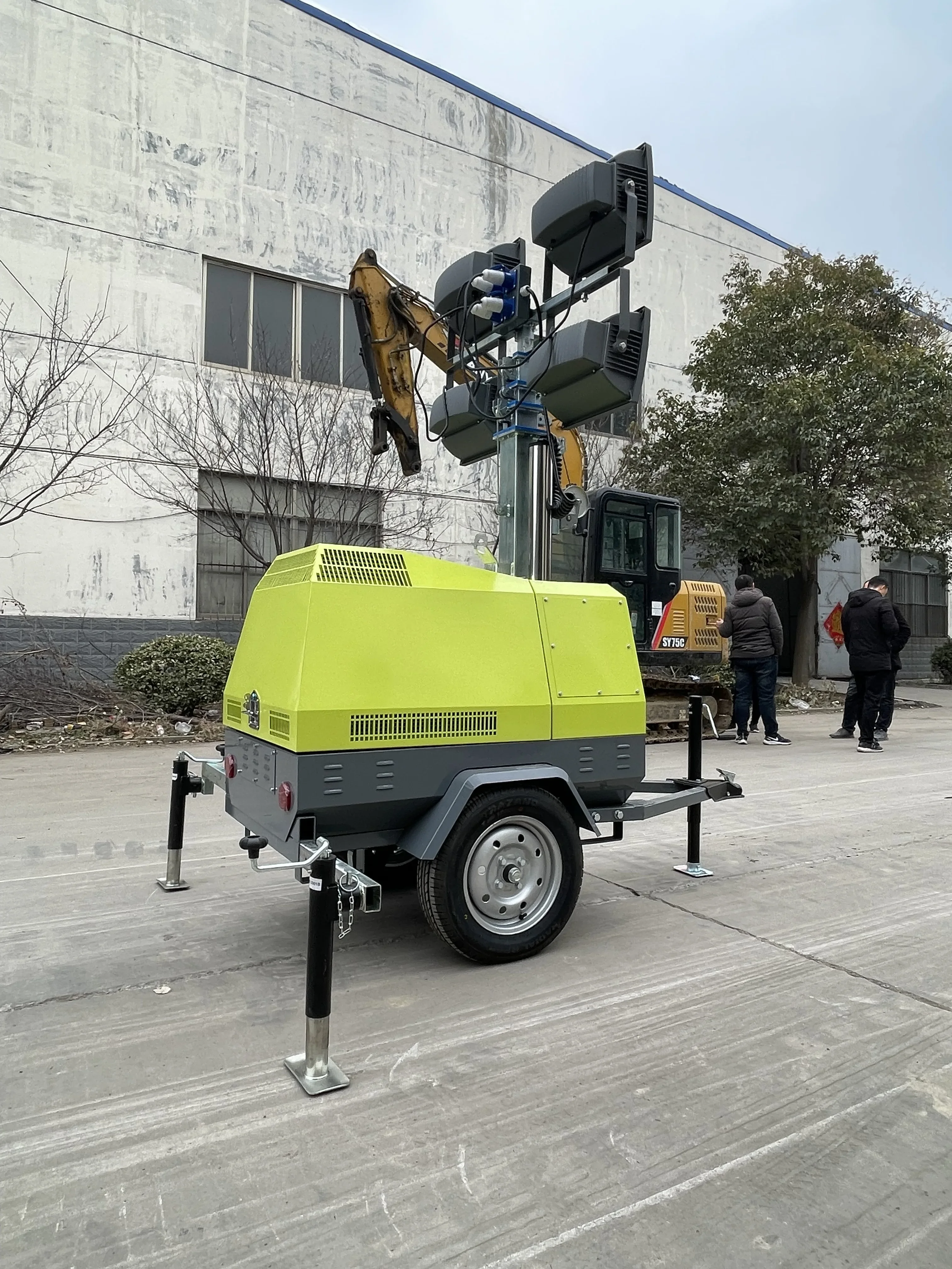 1 Year Warranty 4*1000w LED Construction Mobile Light Tower Diesel Silent Generator For Outdoor Night Lighting