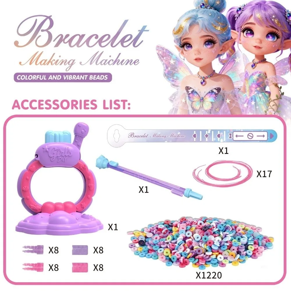 1Set Handmade Bracelet Making Kit DIY Funny Bracelets String Maker Kit Easy To Use Convenient DIY Bracelet Weaving Machine