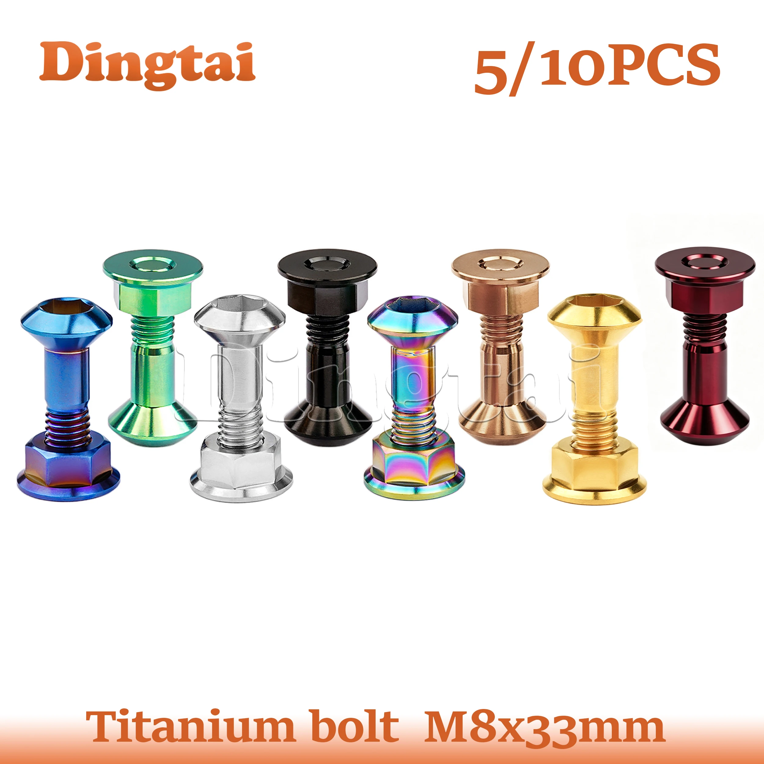 Titanium Bolt 5/10PCS M8x33mm   Torx Head Screws  Flange Hex Nuts  Set  Rear Sprocket Titanium Screw  for  Motocross