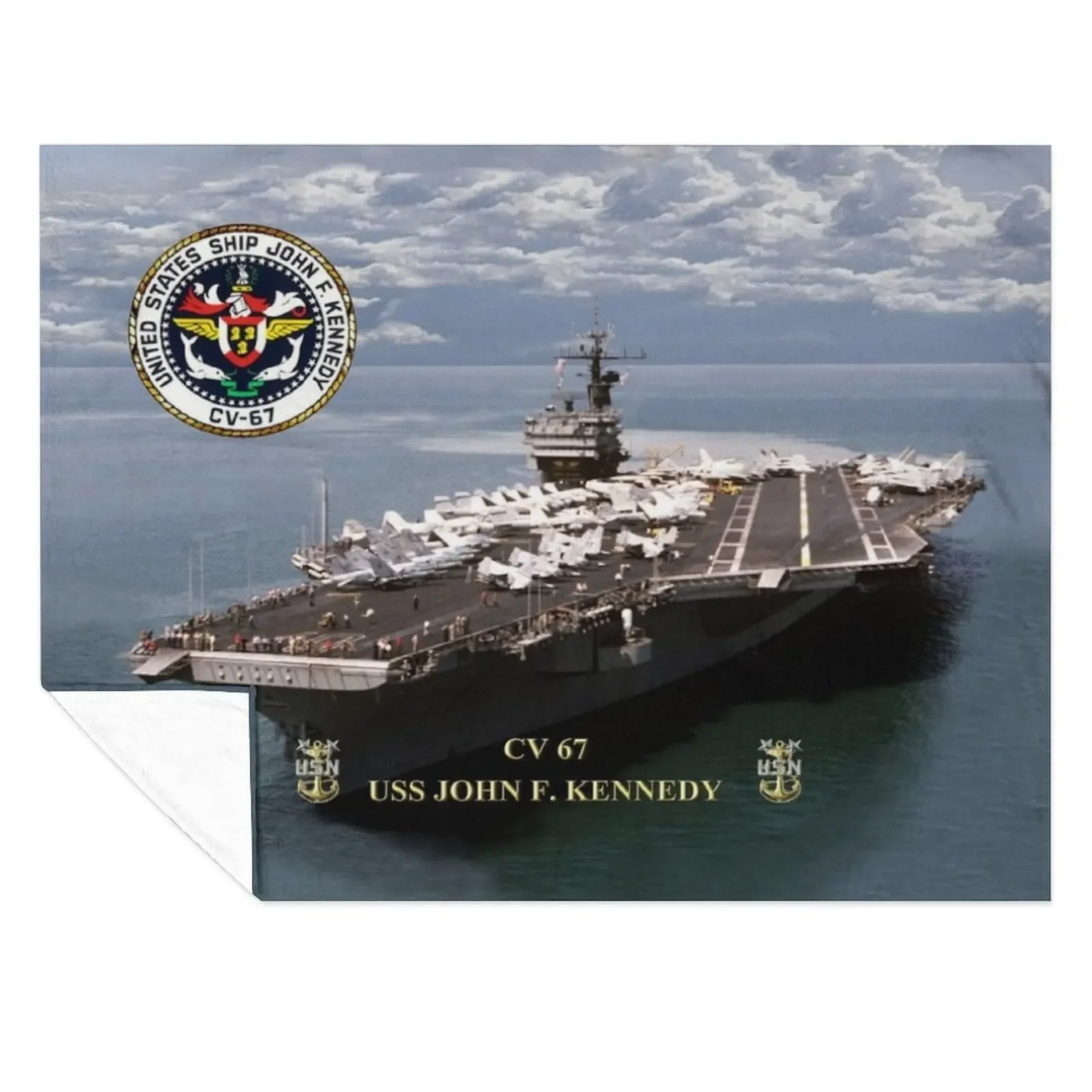 

CV-67 USS John F. Kennedy Throw Blanket Multi-Purpose sofa bed Luxury Throw Bed Blankets