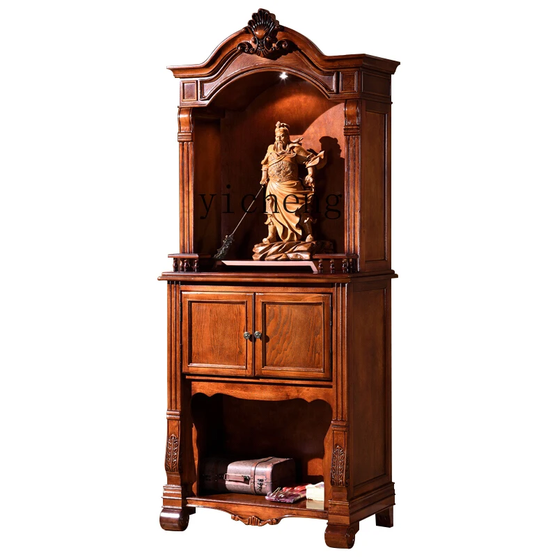 

ZK Light Luxury Fokan Cabinet Altar Buddha Shrine Household Solid Wood Altar Clothes Closet Worship Table