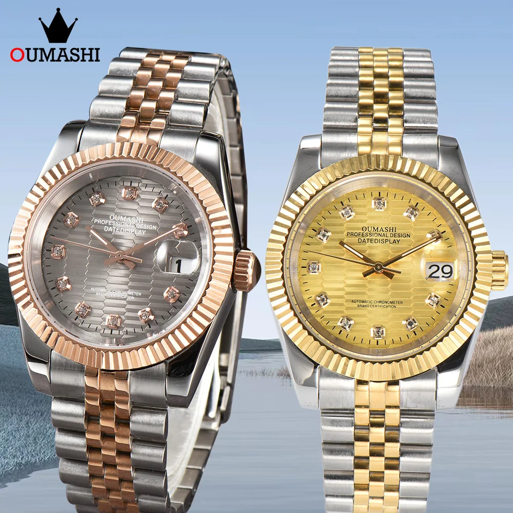 

39mm Watch NH35 Watch Golden High Quality Automatic Mechanical Watch Sapphire Crystal Glass Waterproof Case NH35 Movement Watch