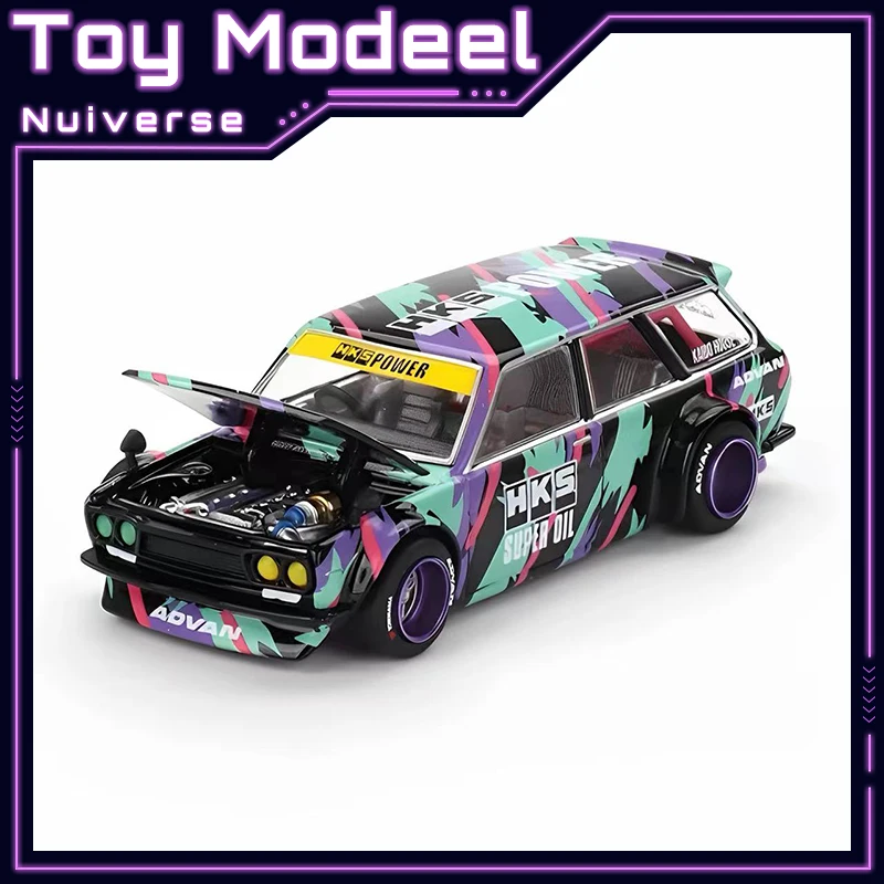 

Коллекционная модель автомобиля MINI GT x Kaido House 1:64 Nissan Datsun 510 Wagon, литая под давлением, из сплава, статическая, для демонстрации, игрушка, подарок для мальчика