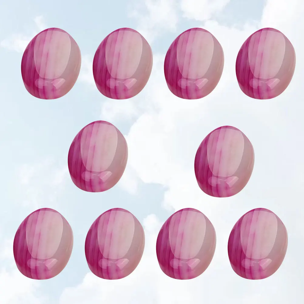

10 pcs Natural Stone Jewelry Findings 13X18Mm Rosy Agate Cabochon Oval Flat Back For Diy Earrings Cufflinks Crafts Decor Colored