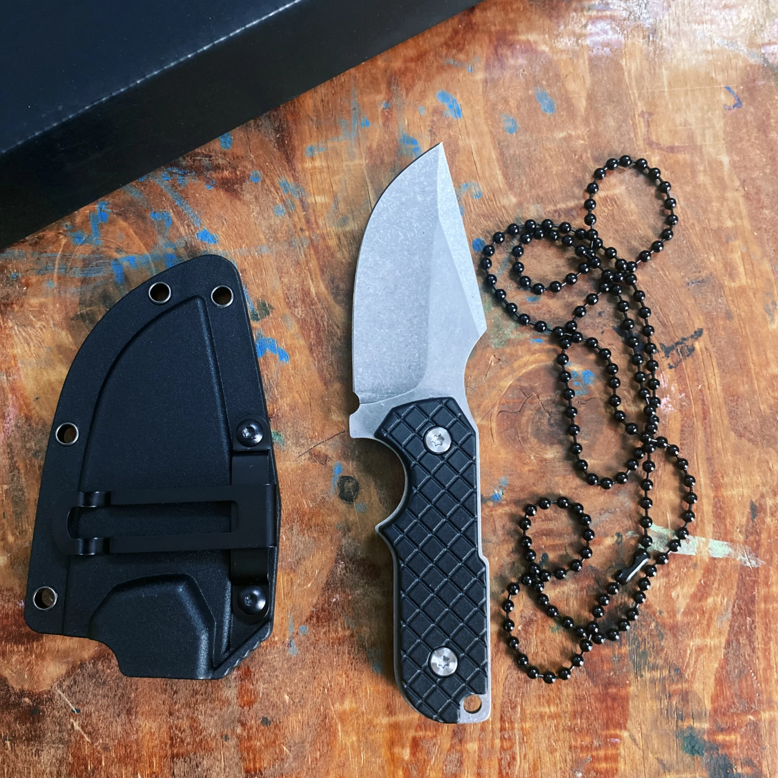 EDC Outdoor Knife Survival Small Straight Knife High Hardness Integral Backbone with K Sheath Pocket Knife