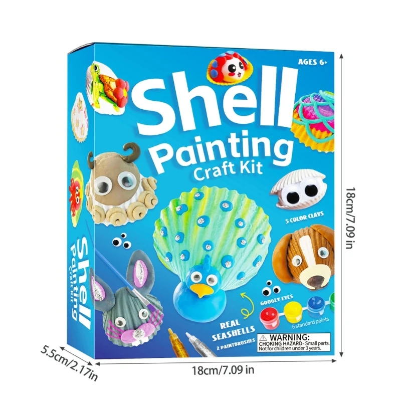 Set pittura per conchiglie mare per bambini con forniture artigianali per regali compleanno con effetto luminoso