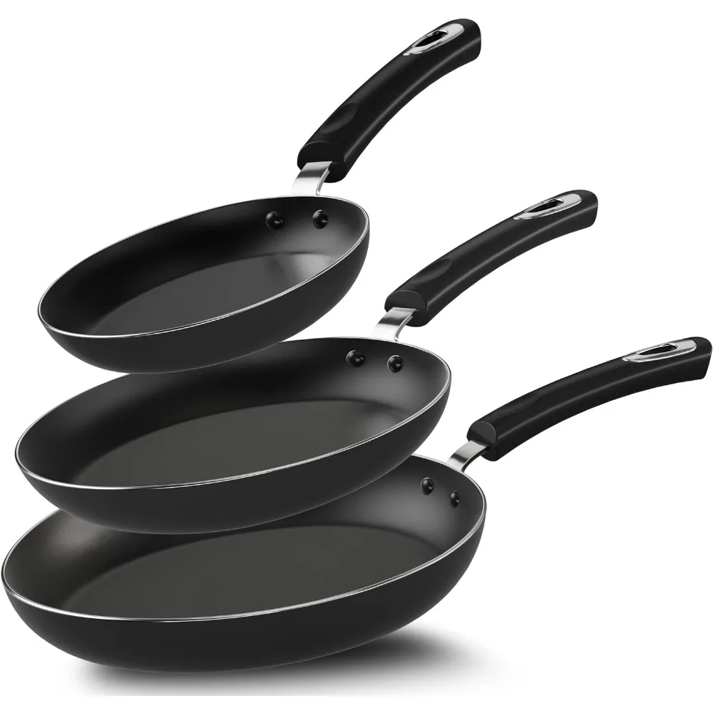 

Nonstick Induction Omelette Frying Pan Set 3 Piece 8 9.5 11 Inch PFOA Free