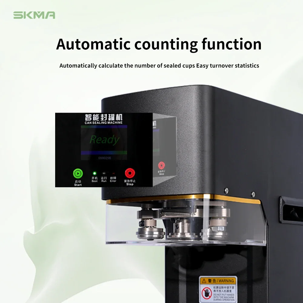 Full Automatic Plastic Cup Sealing Machine Soda Juice Non-Rotary Can Seamer Cold Drink Bottles Sealing Machine With Lids