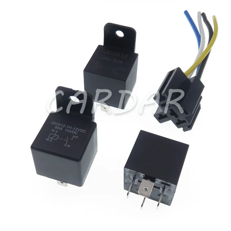 

4 Pin DC 60A 12V-48V Normally Open Auto Relay Automotive Waterproof Relay and Plug with Wiring