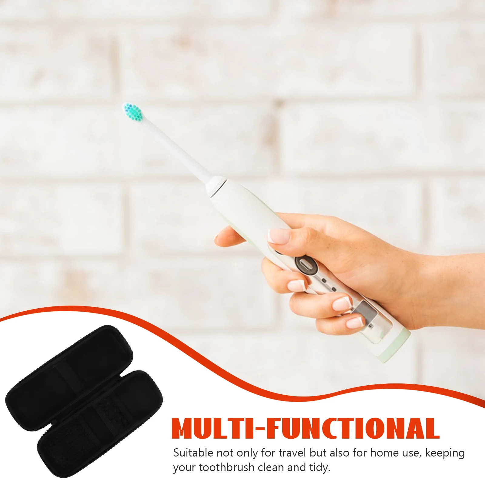 علبة فرشاة الأسنان الكهربائية ذات الغلاف الصلب وحامل السفر إيفا مع جيب شبكي لتخزين معجون الأسنان وحماية محمولة للمنزل و
