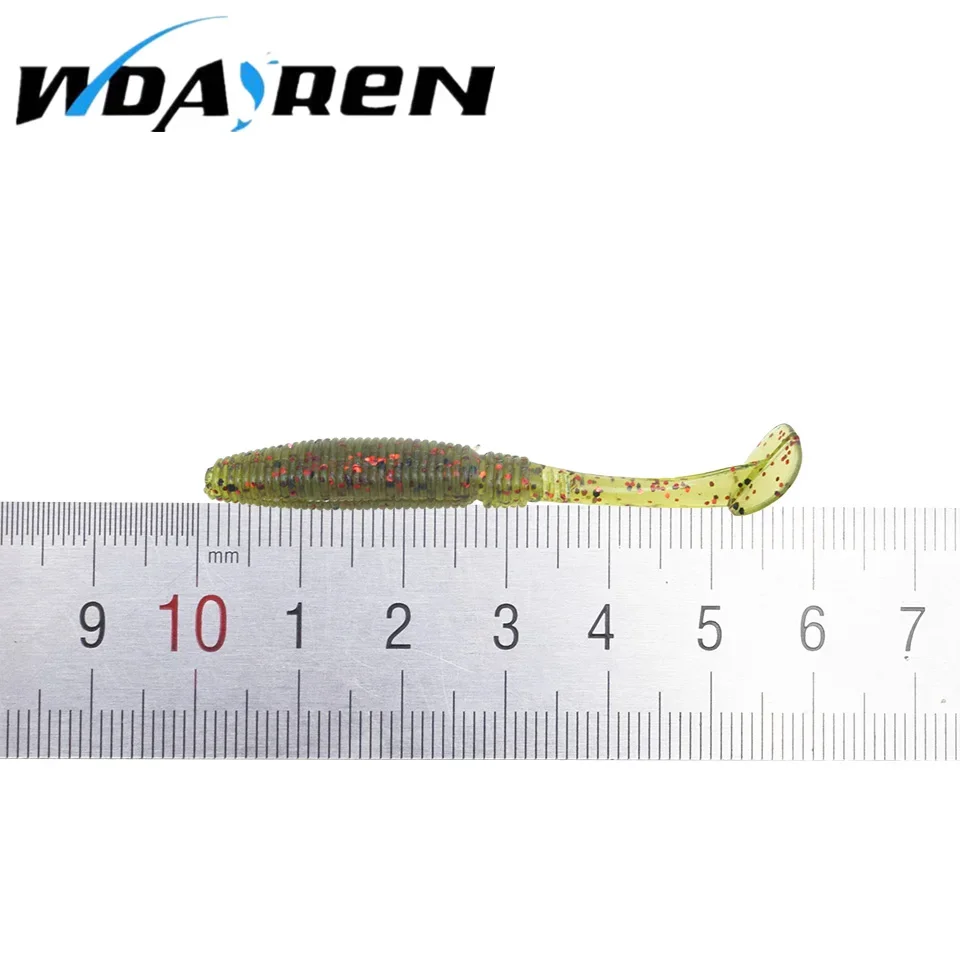 20 Pcs Fishing Lure 5.6cm/0.8g T Tail Fish SwimBait Plastic Worm Carp Fishing Soft Artificial Bait Swimbait Pesca Accesorios