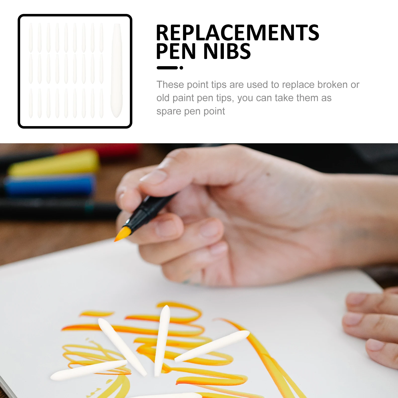 

25Pcs Universal Paint Pen Points Replacement Nibs for Refillable Markers Smooth Writing Tips Multipurpose Art Supplies