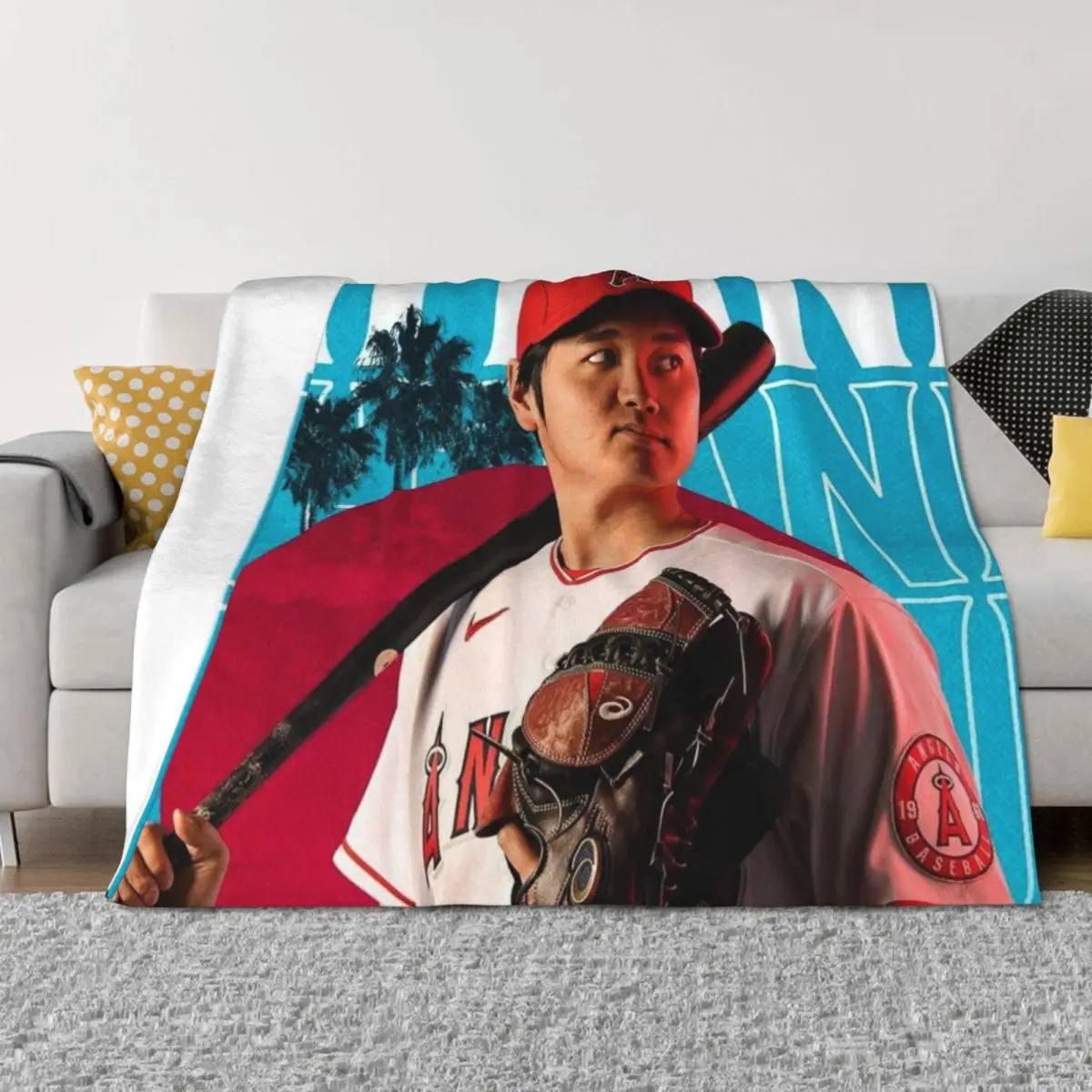 

Shohei Ohtani Throw Blanket Luxury Brand Heavy Bed Fashionable Personalized Gift Blankets