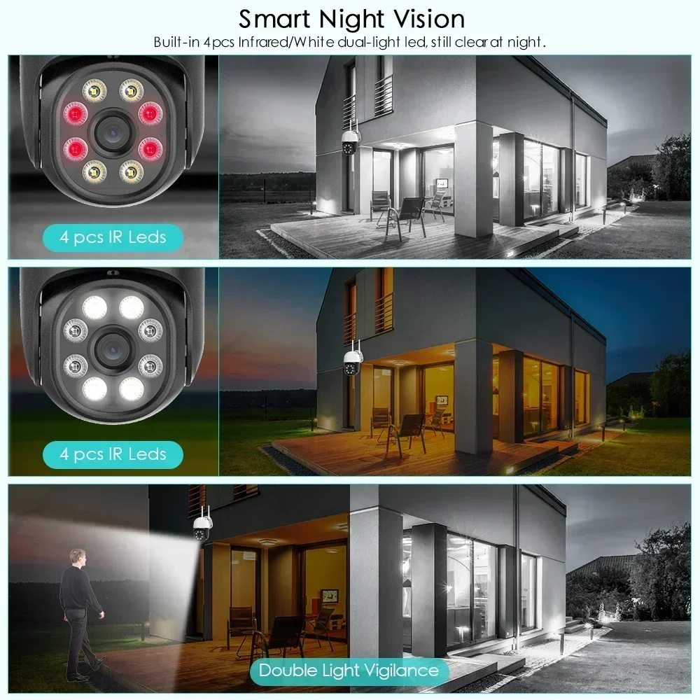 4MP HD Outdoor Ai Human Detection 4MP IP Camera 3MP Security Wifi Camera 2MP 1080P Infrared Night Vision Mini Wireless Camera