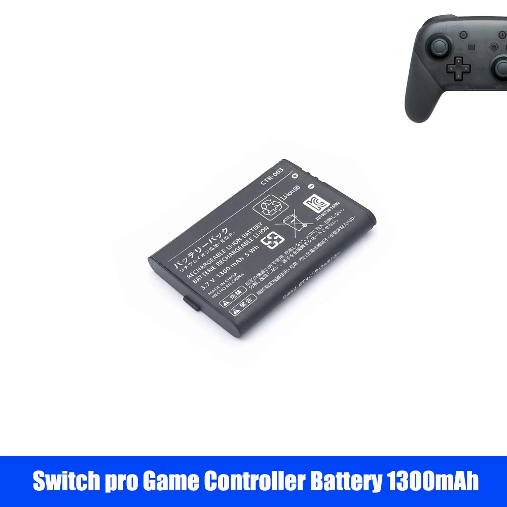 Battery For Nintendo Nintendo Switch Pro Controller Lipo Battery Pack 3.7V 1300mAh Lithium Ion Battery For NS Switch Pro
