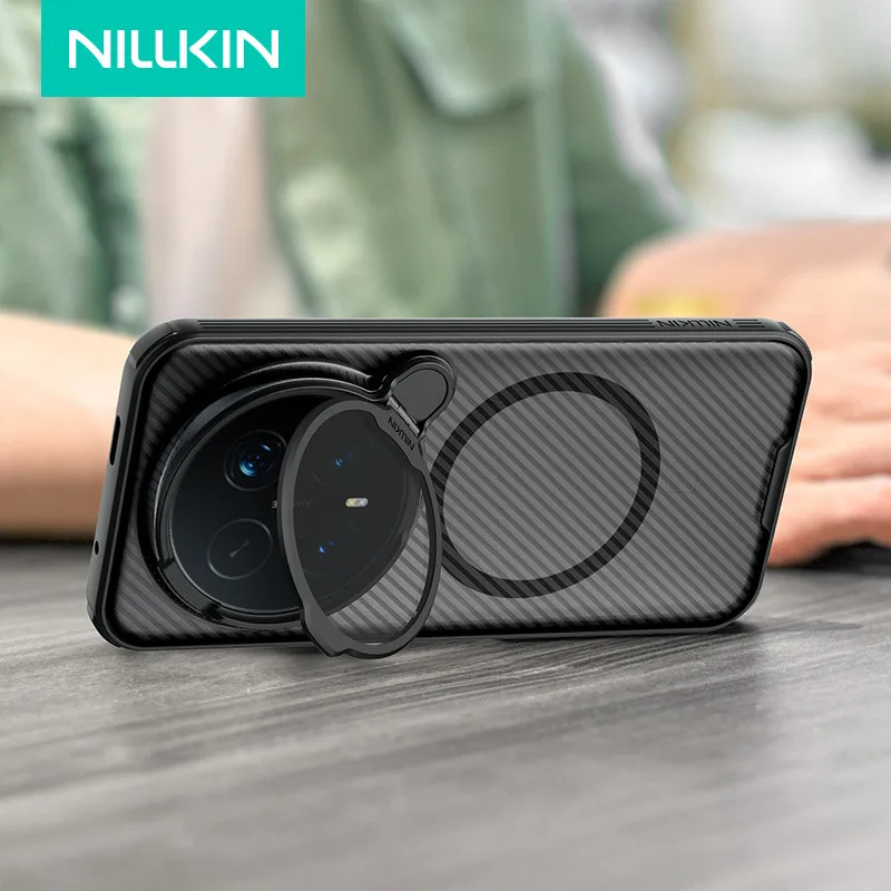 

Магнитный чехол для Honor Magic 8 Pro NILLKIN, защита от отпечатков пальцев, защита от царапин, жесткий ПК, откидная крышка объектива, кронштейн, чехол для телефона