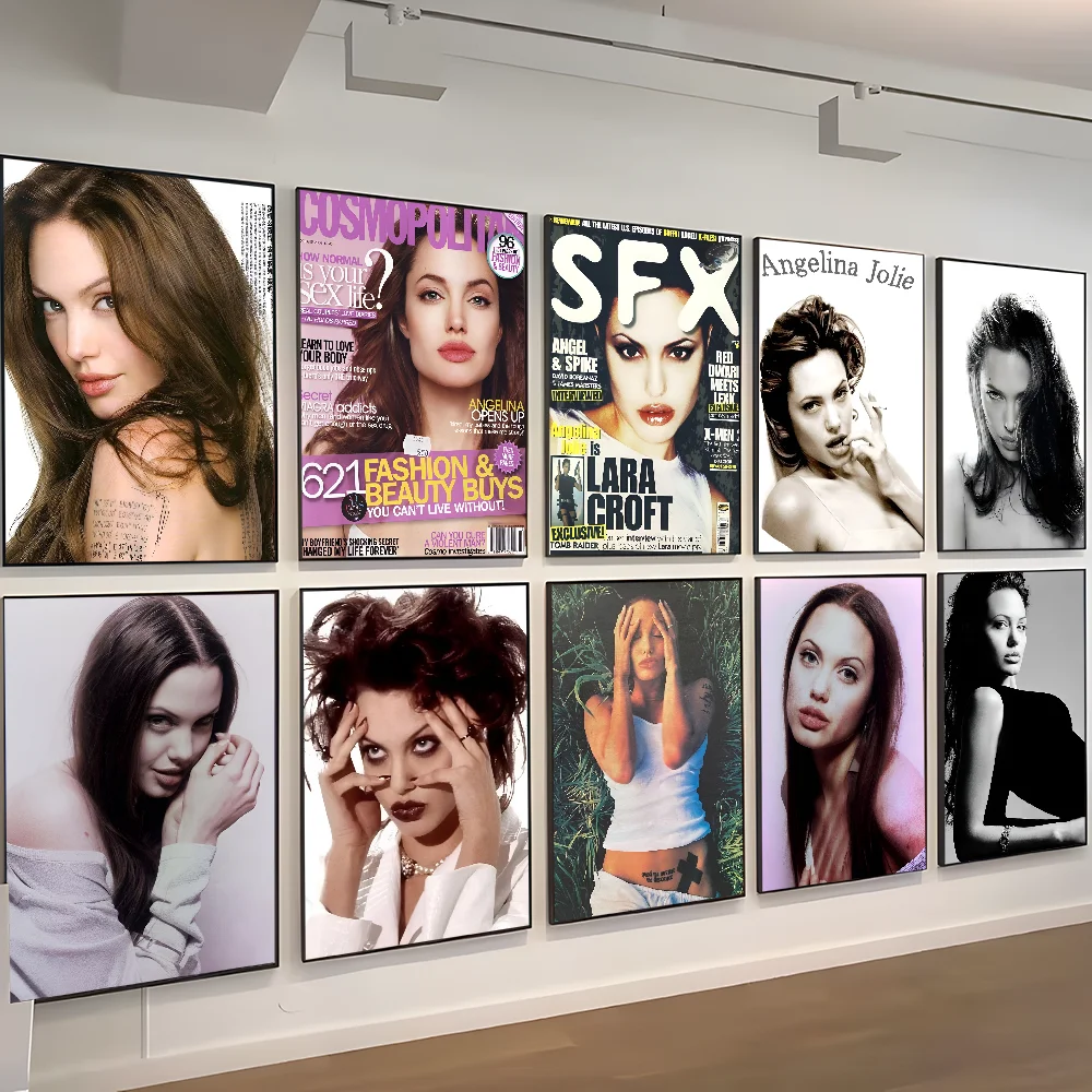 ملصقات لاصقة لفيلم أنيمي لديكور المنزل ، ملصق أنجلينا جي جولي ، غرفة عتيقة ، بار ، مقهى ، ديكور شمالي #1