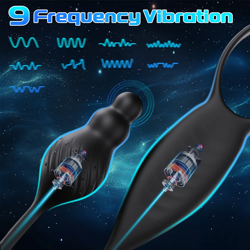 2 in 1 App Controled Vibrating Cock Ring Anal Butt Plug Vvibrator Prostate Massager With Remote 2 Motors Sex Toys For Men