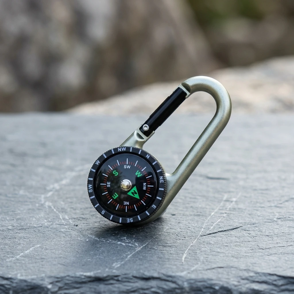Professional Tactical Navigation Tool for Survival Gear Zinc Alloy Carabiner Keychain Hiking Camping Accessories