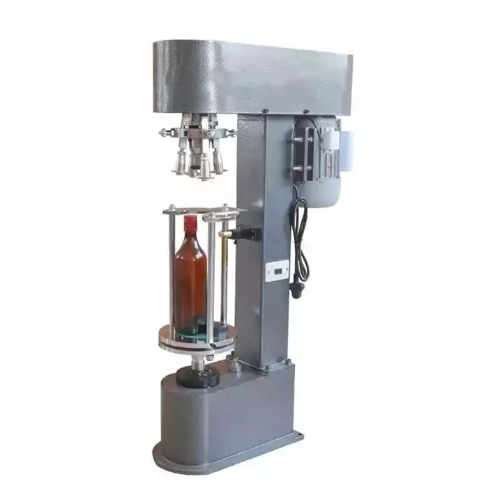 

DK-50 Whiskey Aluminum Sealing Rotary Crimping Automatic Wine Bottle Capper Beverage Screw Capping Machine for Round Flat Bottle