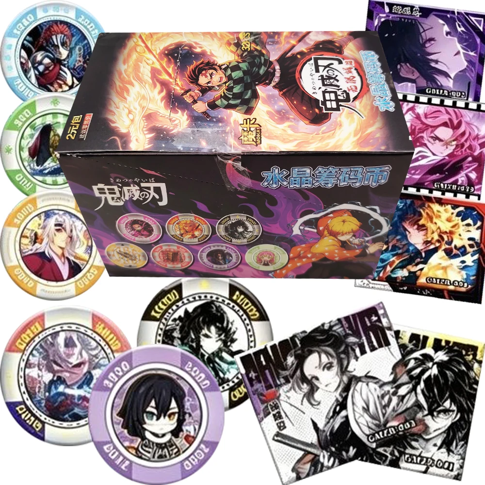 carte-da-gioco-demon-slayer-chip-da-poker-adesivi-laser-a-tema-anime-giapponese-carte-da-collezione-rara-con-personaggi-regali-di-compleanno