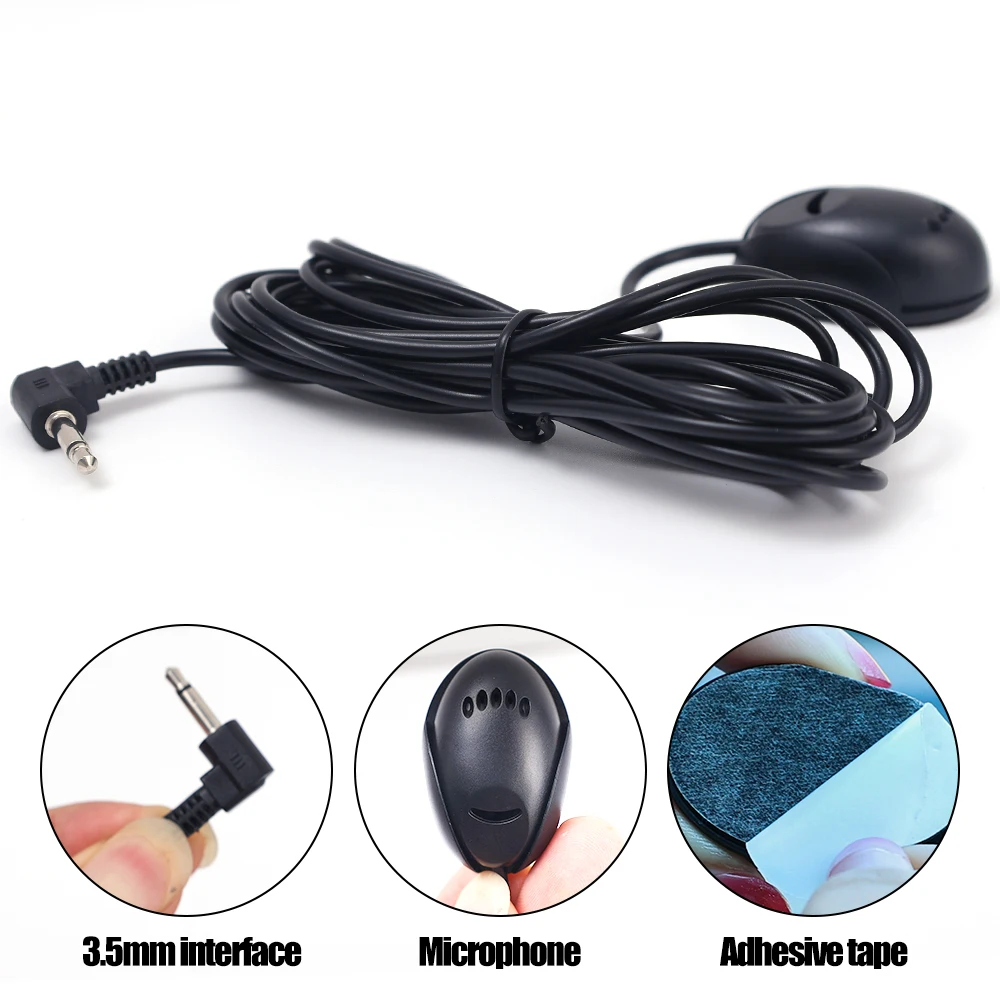 Self-Adhesive Car Audio Microphone 3.5mm Jack Plug Mic Stereo Mini 3.5m Wired External Microphone For Auto DVD Radio in Car